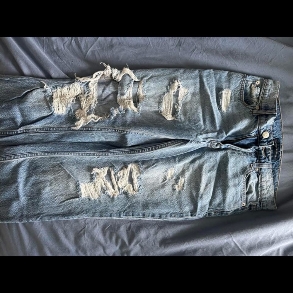 Distressed Blue Mom Jeans